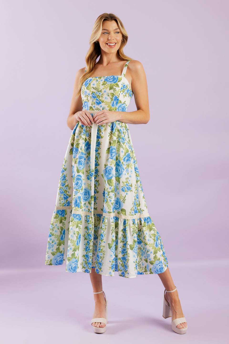 MATCH MY ENERGY WOVEN MIDI DRESS Flying Tomato